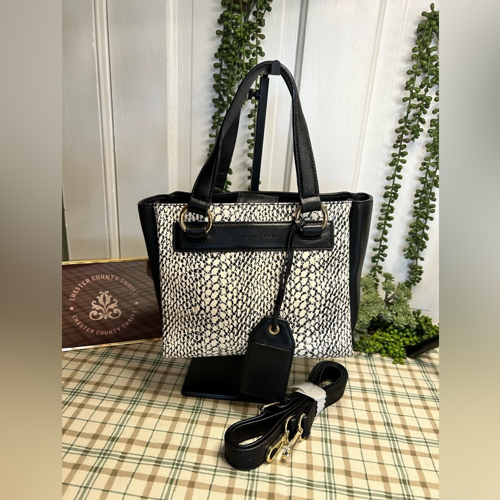 Isaac Mizrahi Small Black and White Satchel